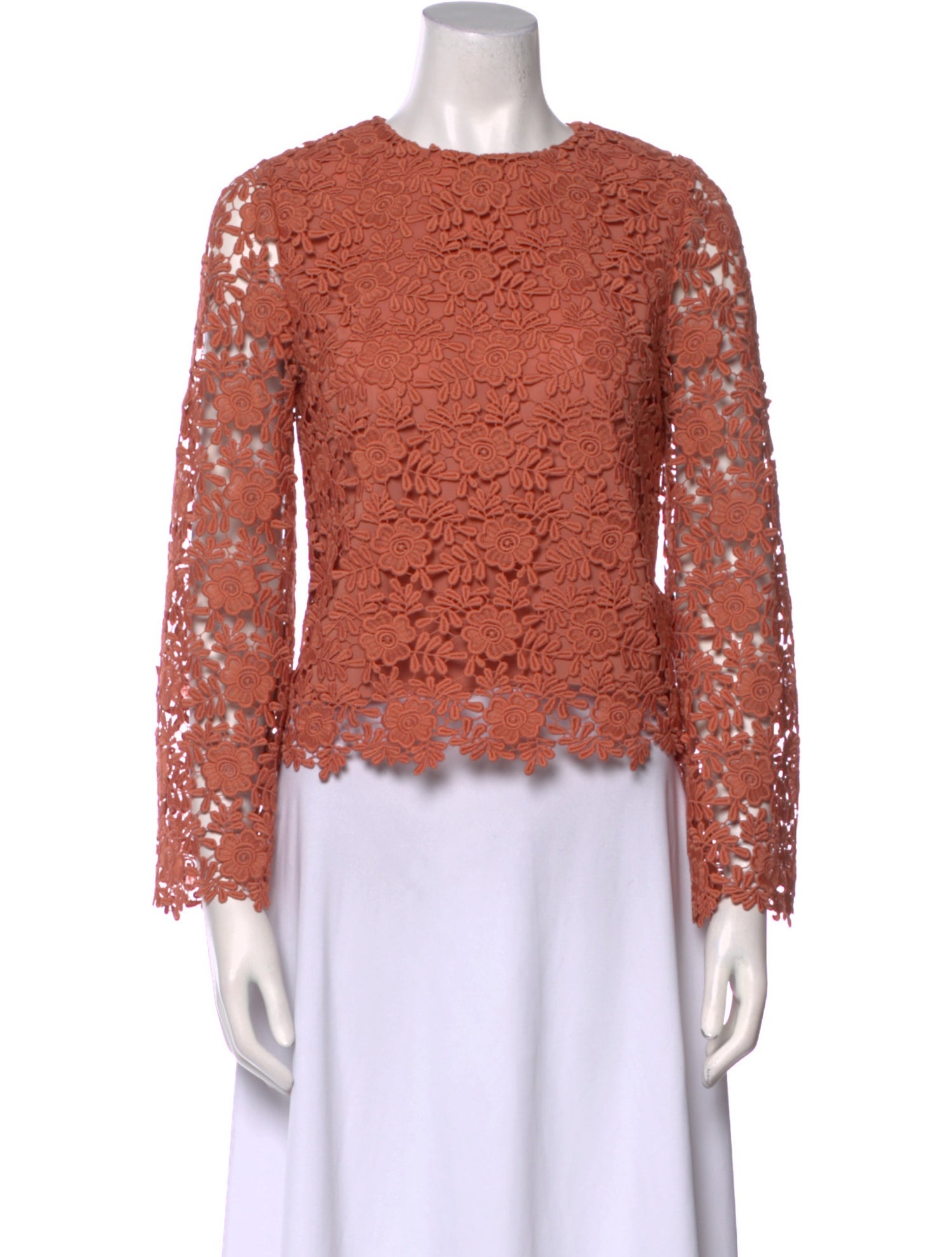 Alice + Olivia Lace Pattern Crew Neck Top