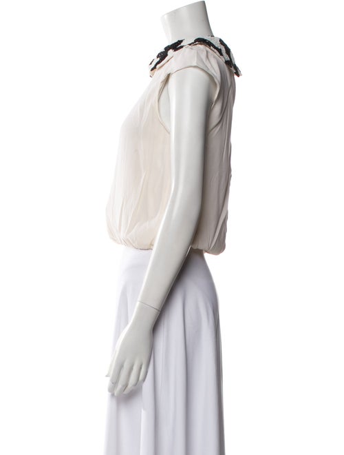 Alice + Olivia Silk Crew Neck Crop Top