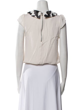 Alice + Olivia Silk Crew Neck Crop Top