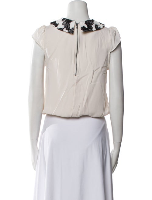 Alice + Olivia Silk Crew Neck Crop Top