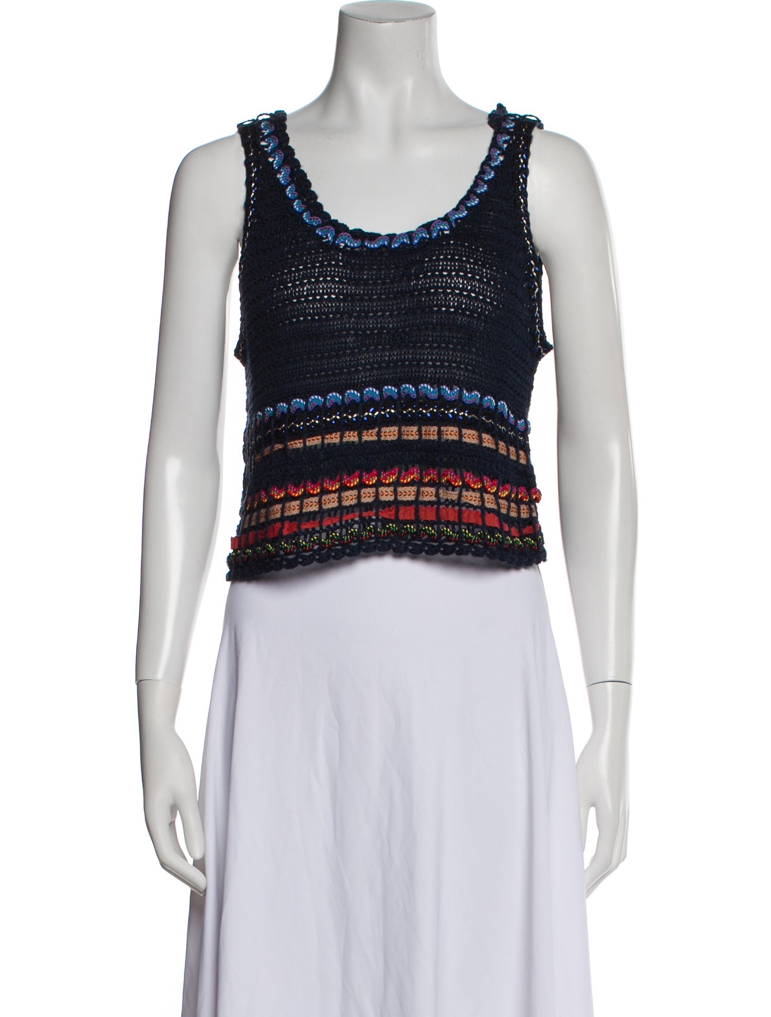 Alice + Olivia Linen Striped Crop Top