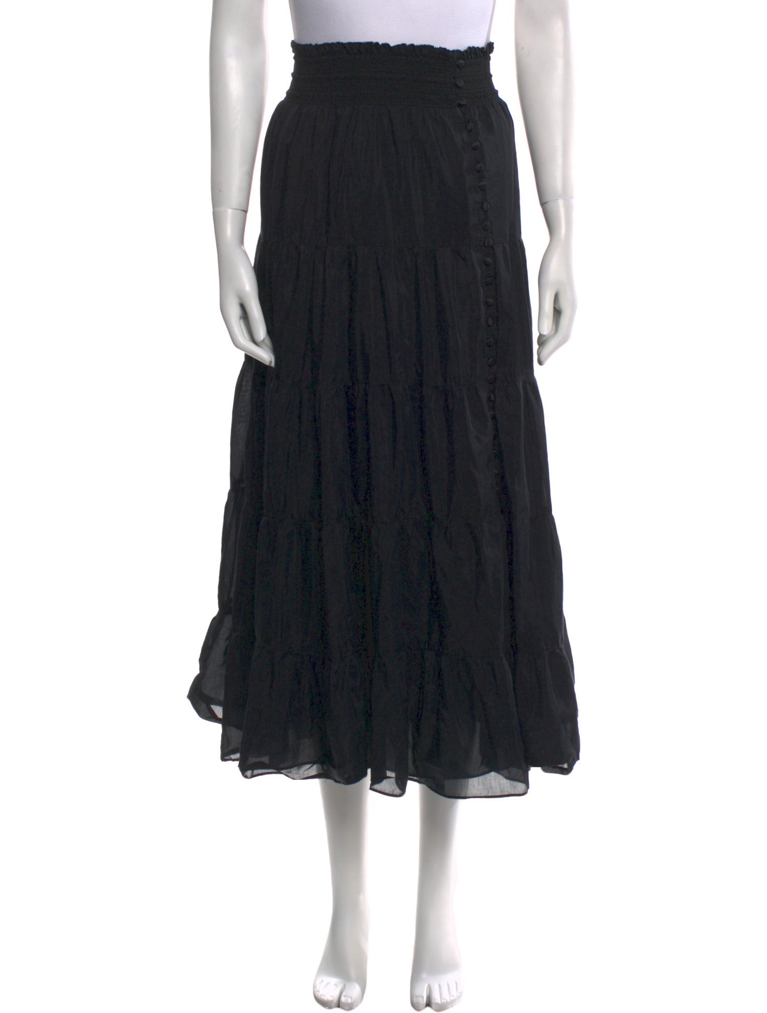 Alice + Olivia Ruffle Embellishment Midi Length Skirt