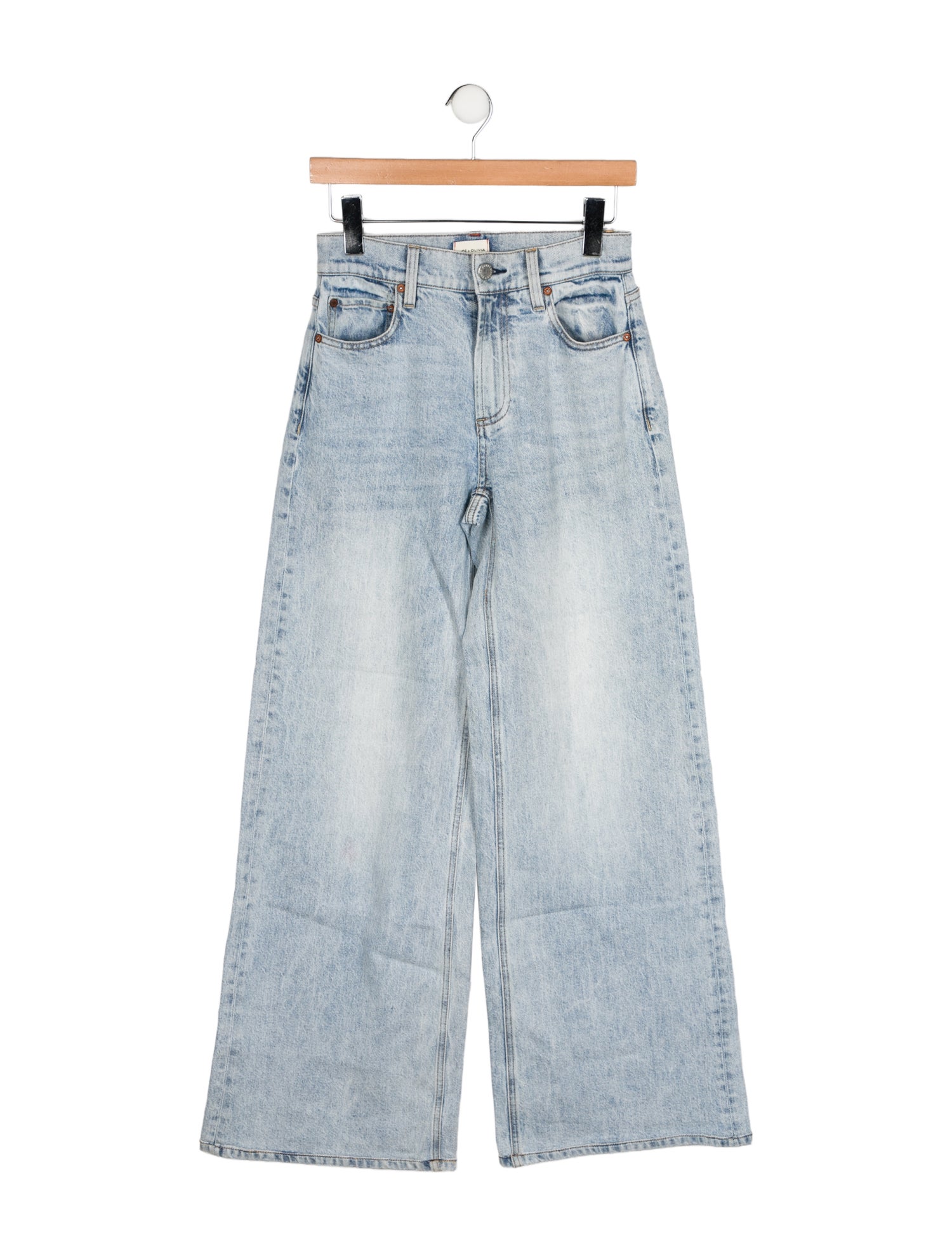 Alice + Olivia Mid-Rise Wide Leg Jeans