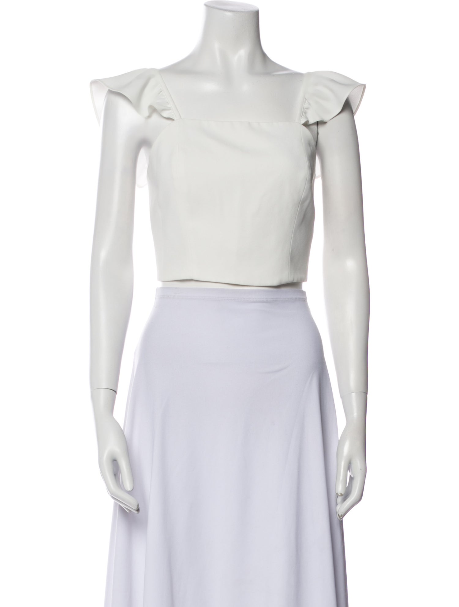 Alice + Olivia Square Neckline Short Sleeve Crop Top