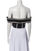 Alice + Olivia Striped Off-The-Shoulder Crop Top