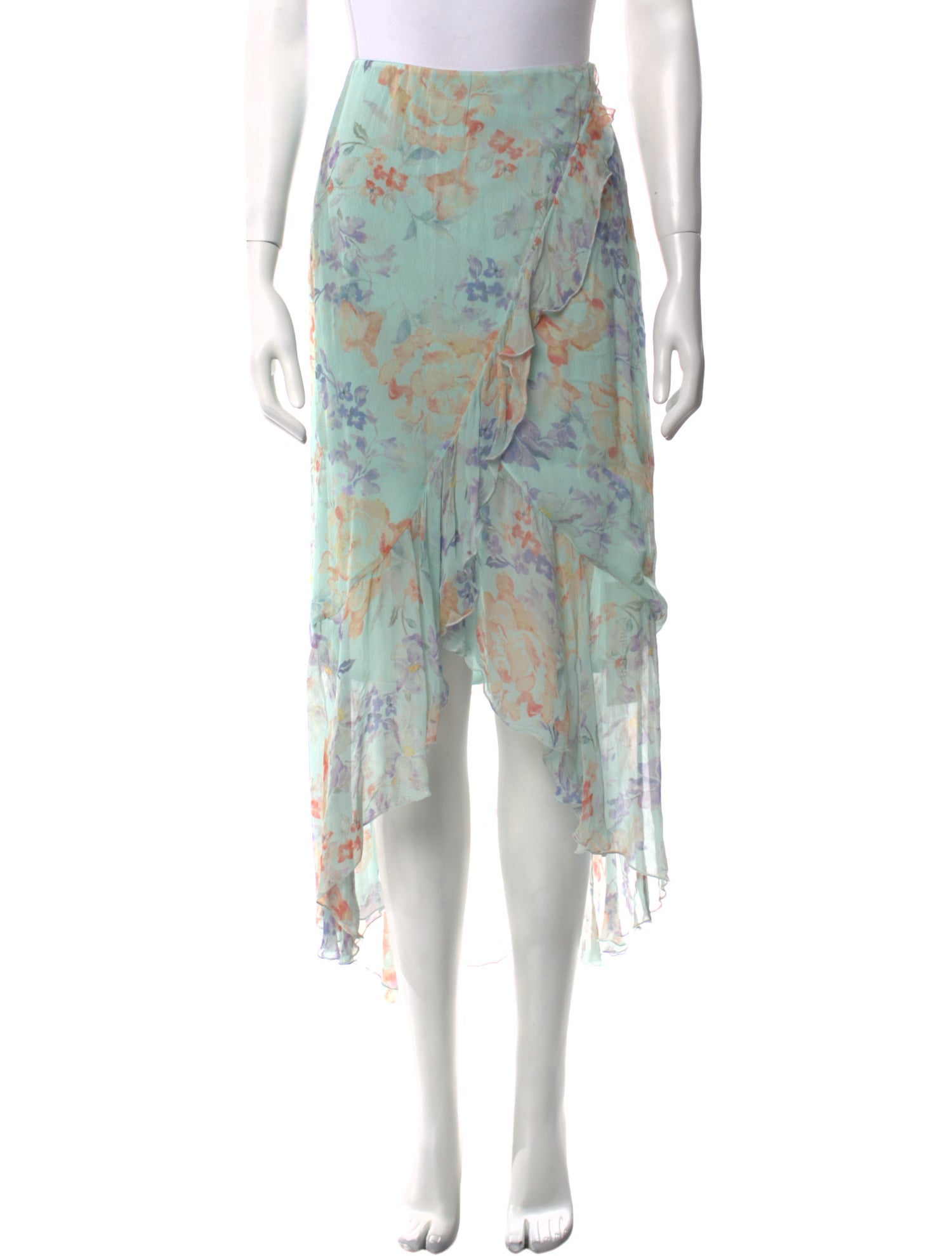 Alice + Olivia Floral Print Midi Length Skirt