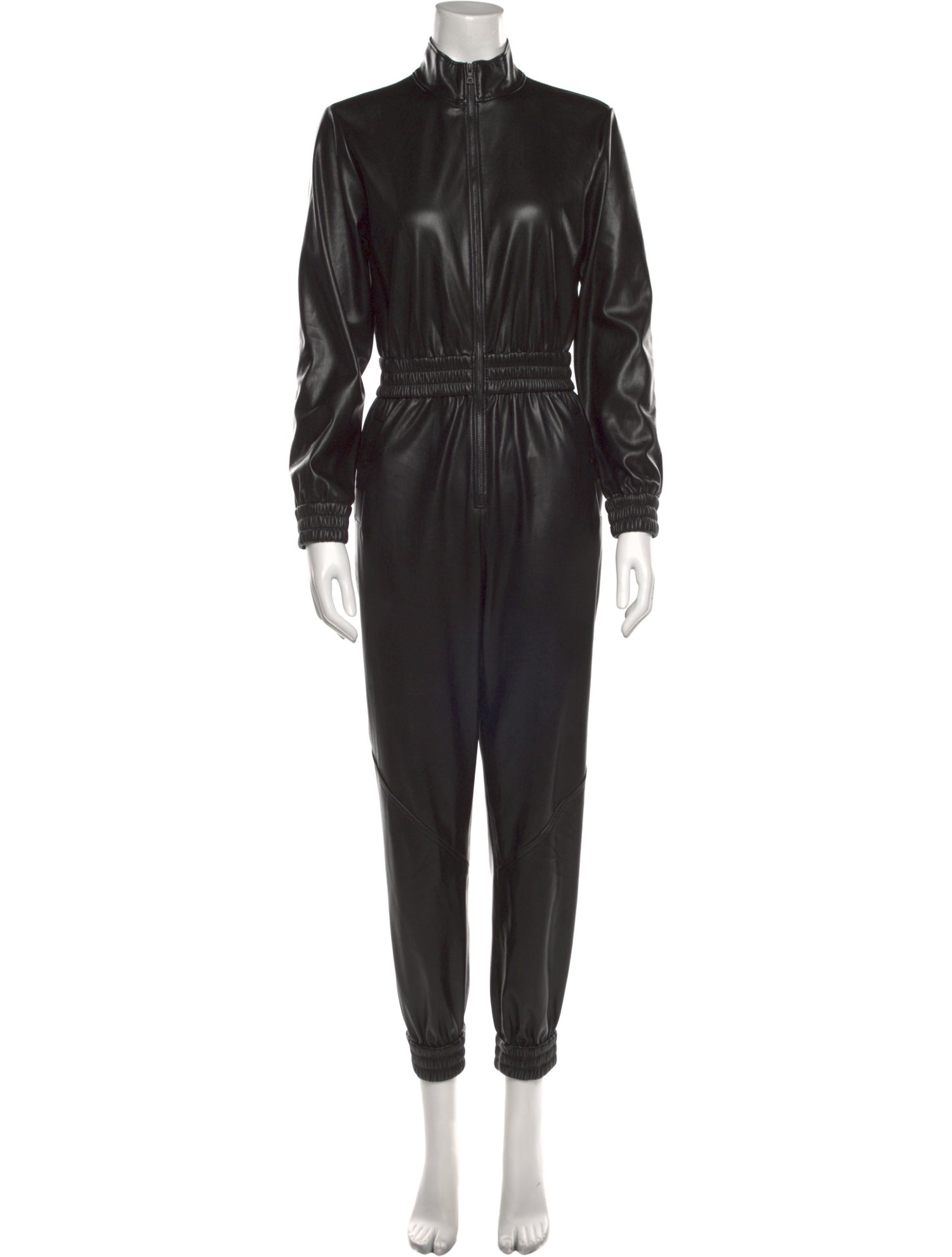 Alice + Olivia Faux Leather Turtleneck Jumpsuit
