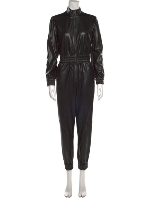 Alice + Olivia Faux Leather Turtleneck Jumpsuit