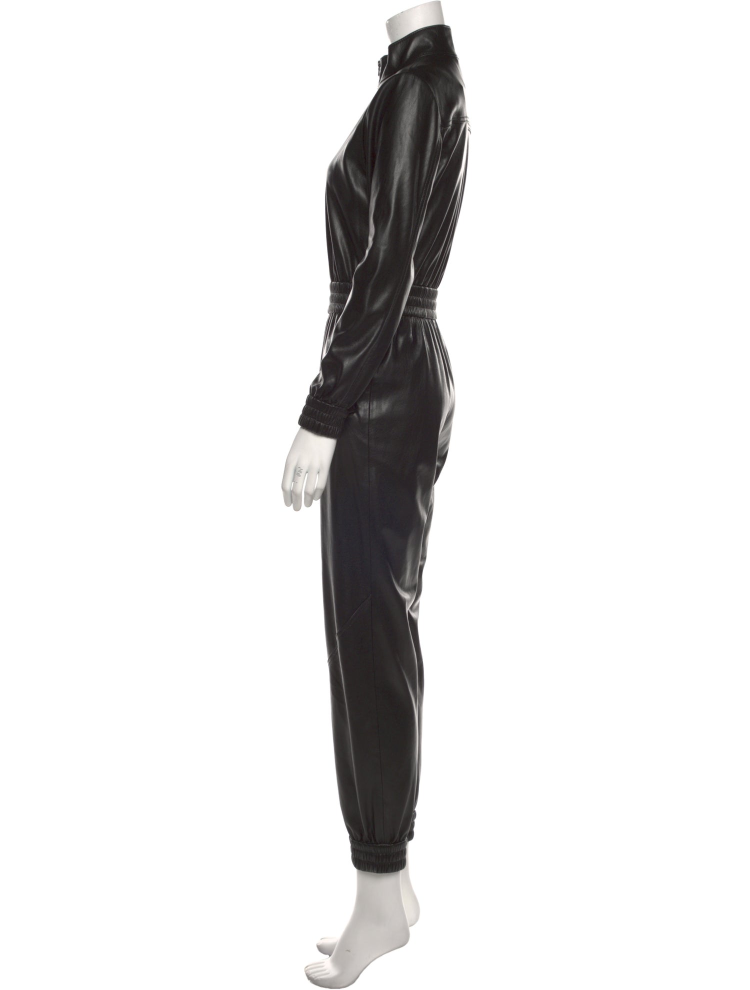 Alice + Olivia Faux Leather Turtleneck Jumpsuit