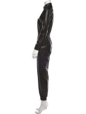 Alice + Olivia Faux Leather Turtleneck Jumpsuit