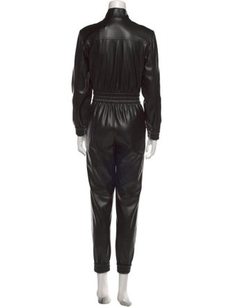 Alice + Olivia Faux Leather Turtleneck Jumpsuit