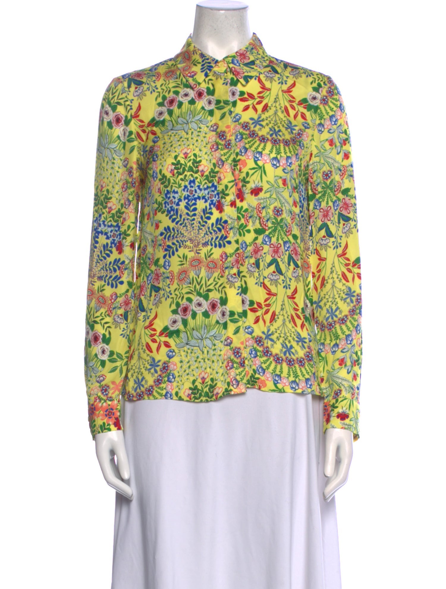 Alice + Olivia Floral Print Long Sleeve Blouse
