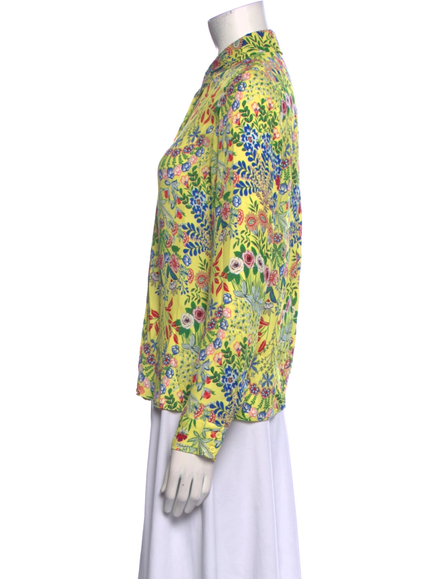 Alice + Olivia Floral Print Long Sleeve Blouse