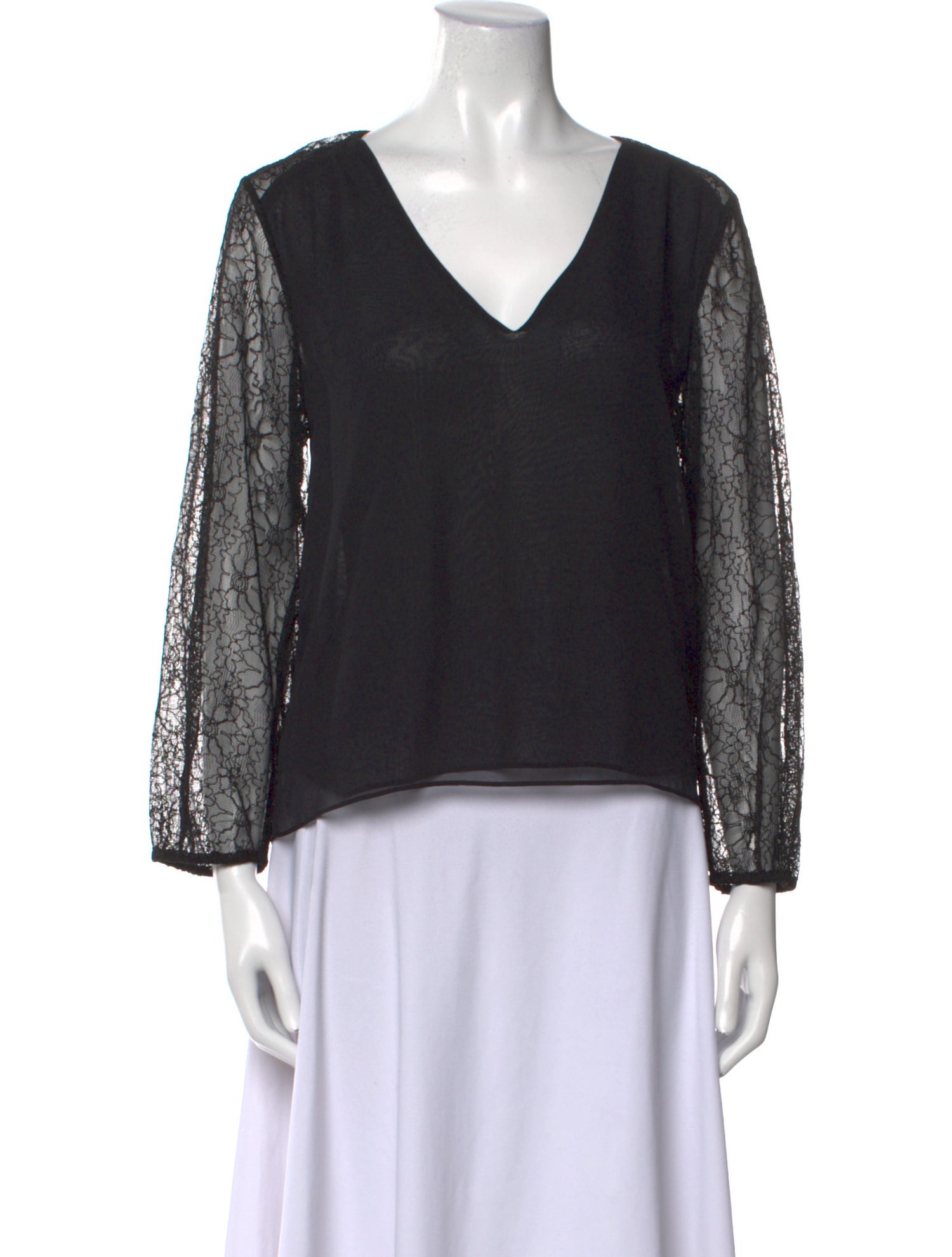 Alice + Olivia Silk V-Neck Blouse