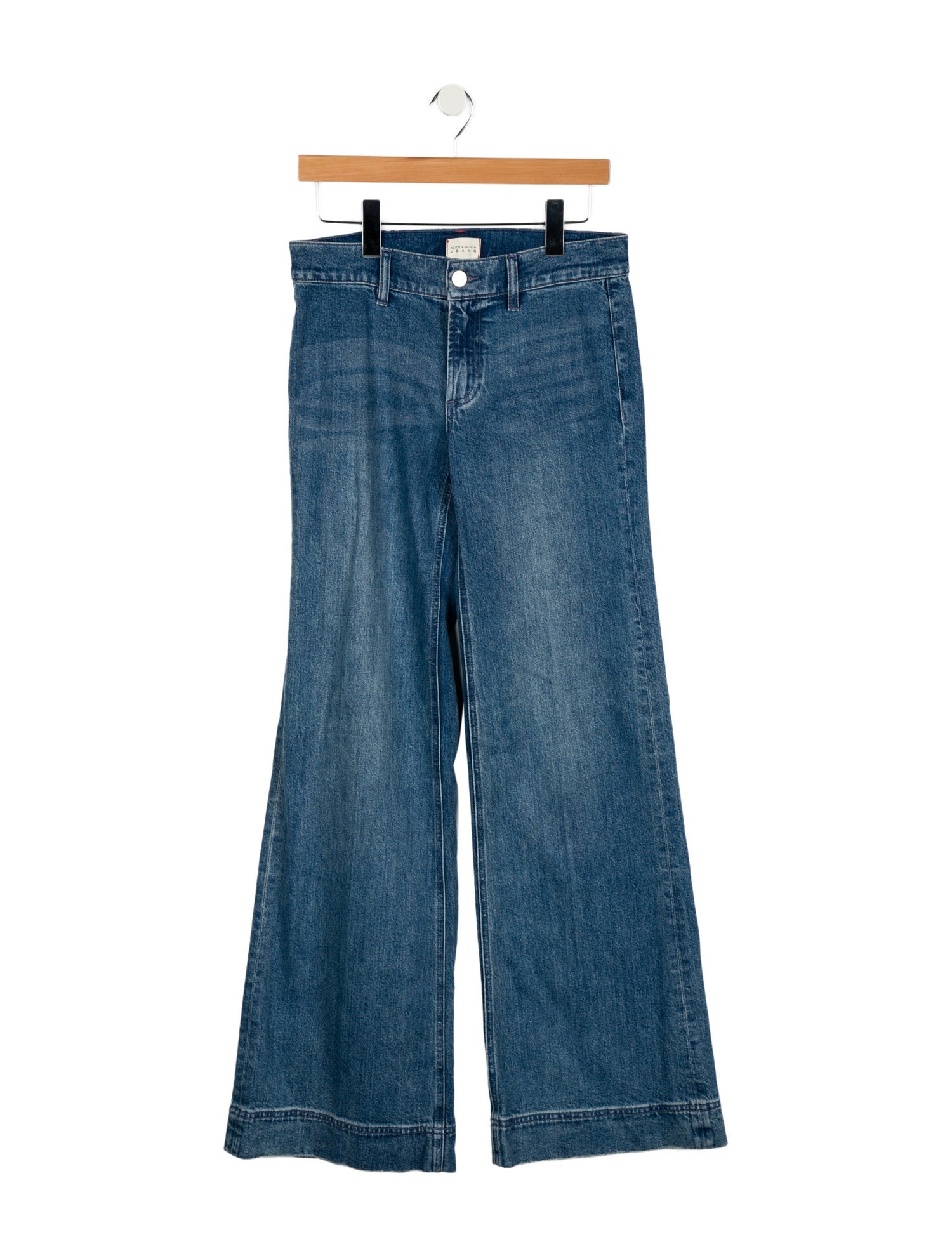 Alice + Olivia Mid-Rise Wide Leg Jeans