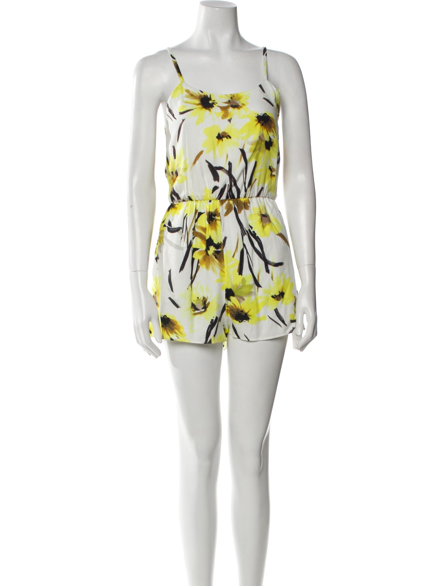 Alice + Olivia Floral Print Square Neckline Romper