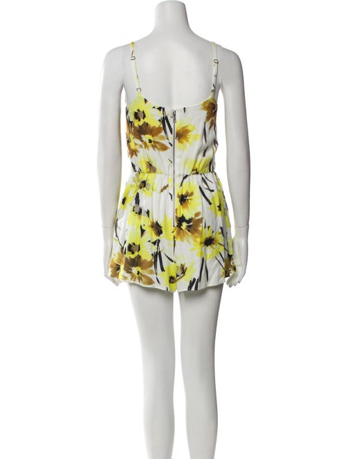 Alice + Olivia Floral Print Square Neckline Romper