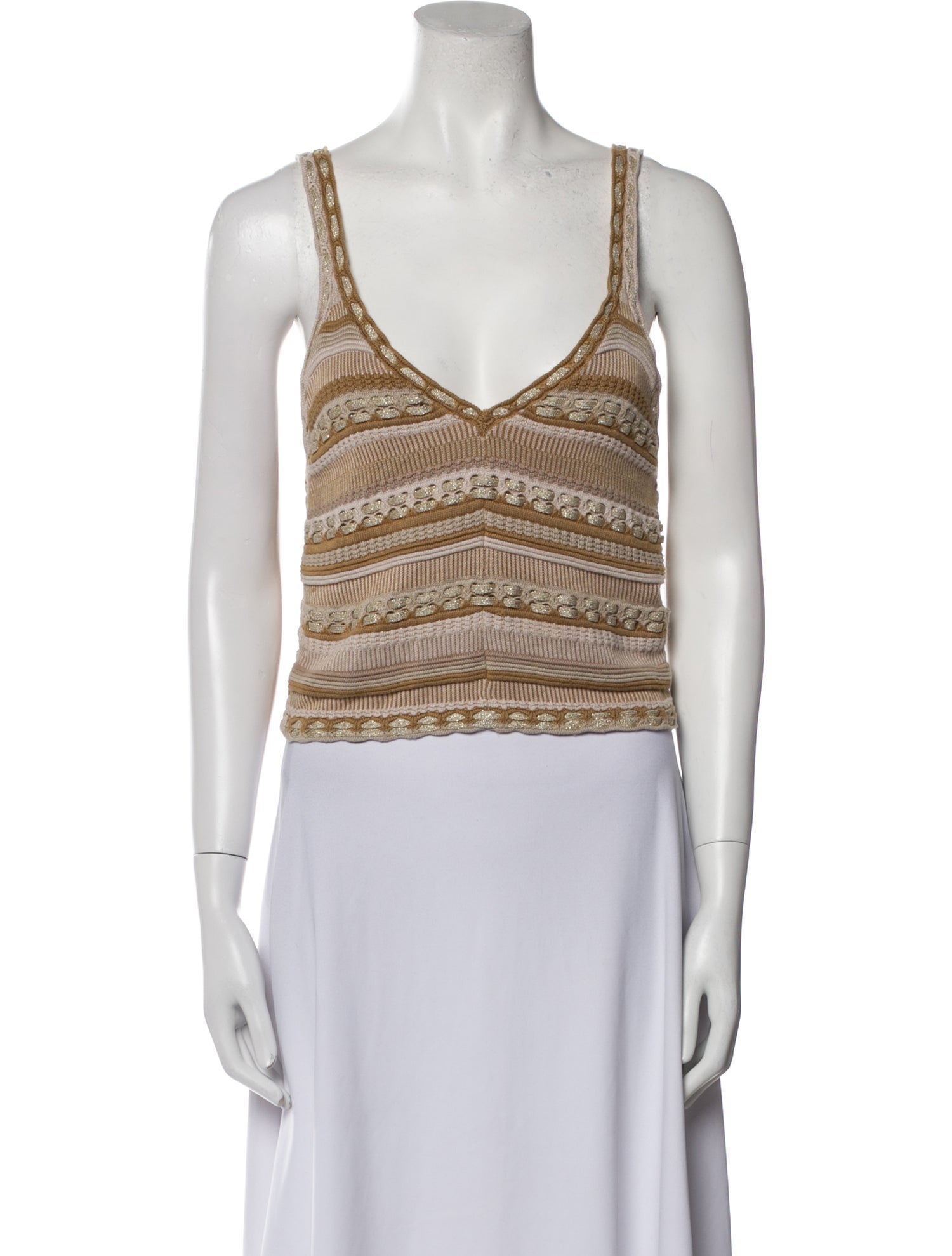 Alice + Olivia V-Neck Sleeveless Crop Top