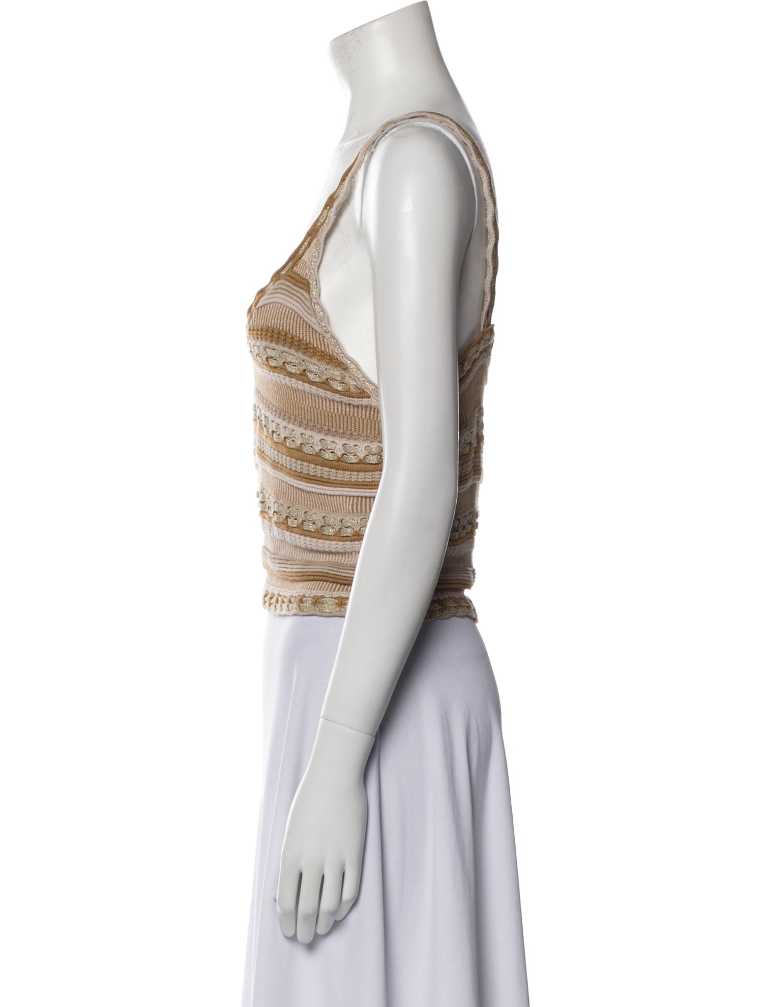 Alice + Olivia V-Neck Sleeveless Crop Top