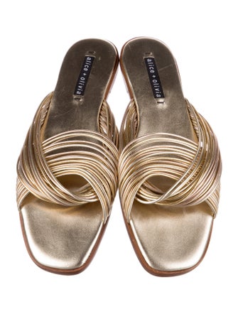 Alice + Olivia Leather Slides