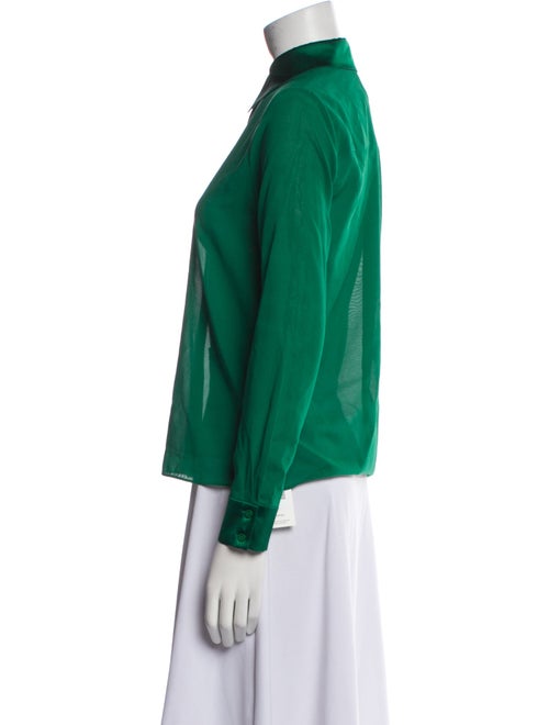 Alice + Olivia Silk Long Sleeve Button-Up Top