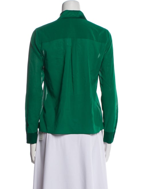 Alice + Olivia Silk Long Sleeve Button-Up Top