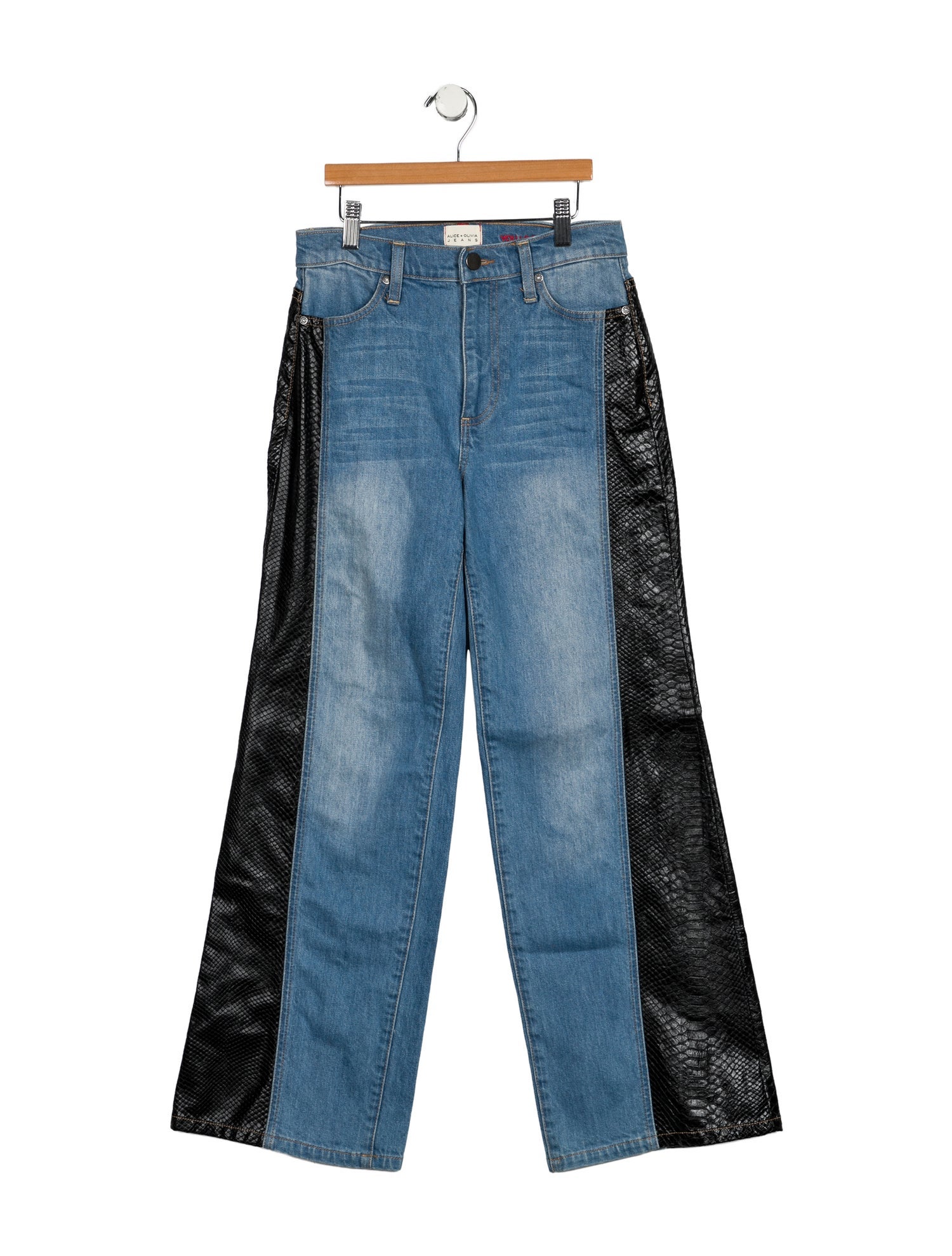 Alice + Olivia Mid-Rise Wide Leg Jeans