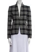 Alice + Olivia Virgin Wool Plaid Print Blazer