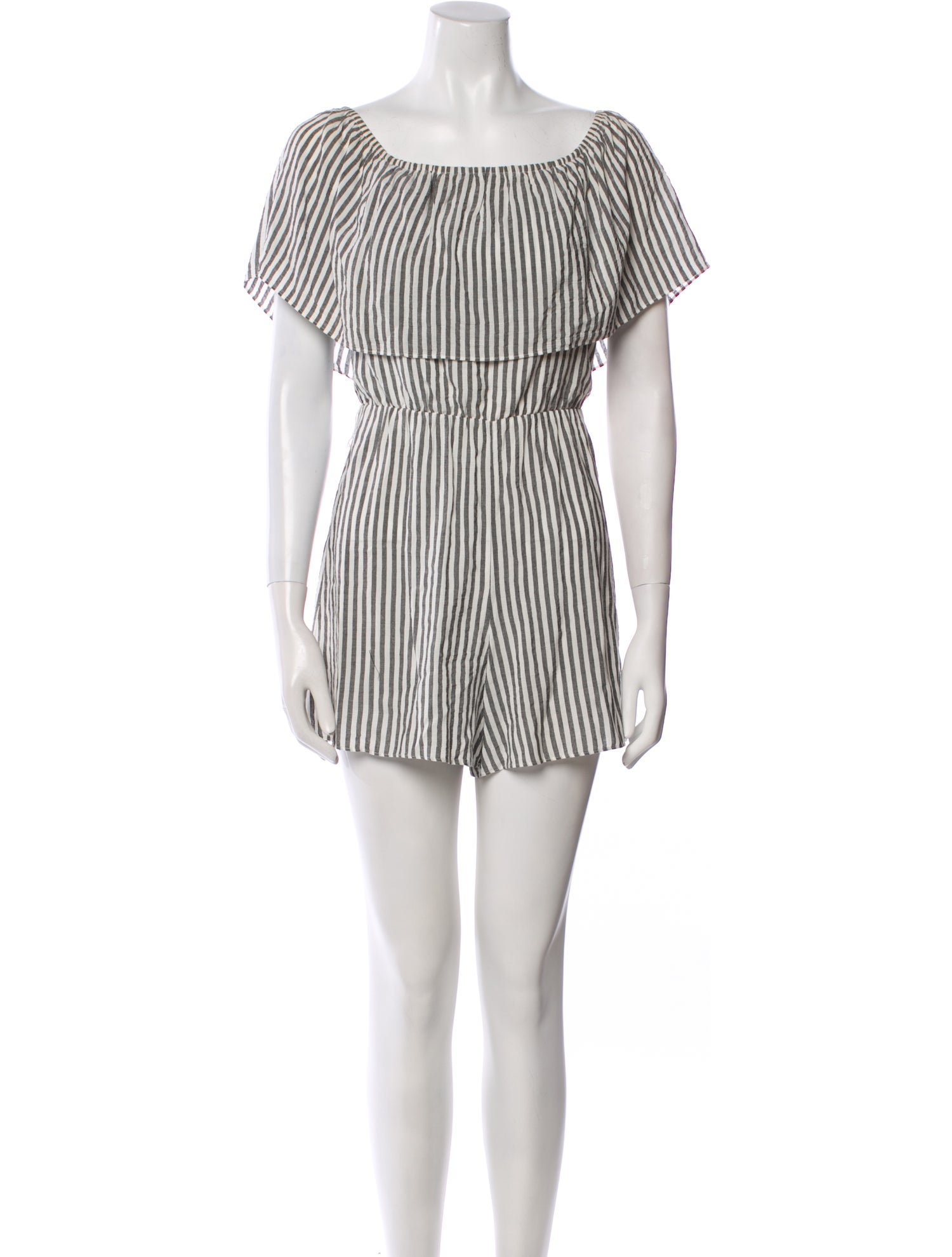 Alice + Olivia Striped Scoop Neck Romper
