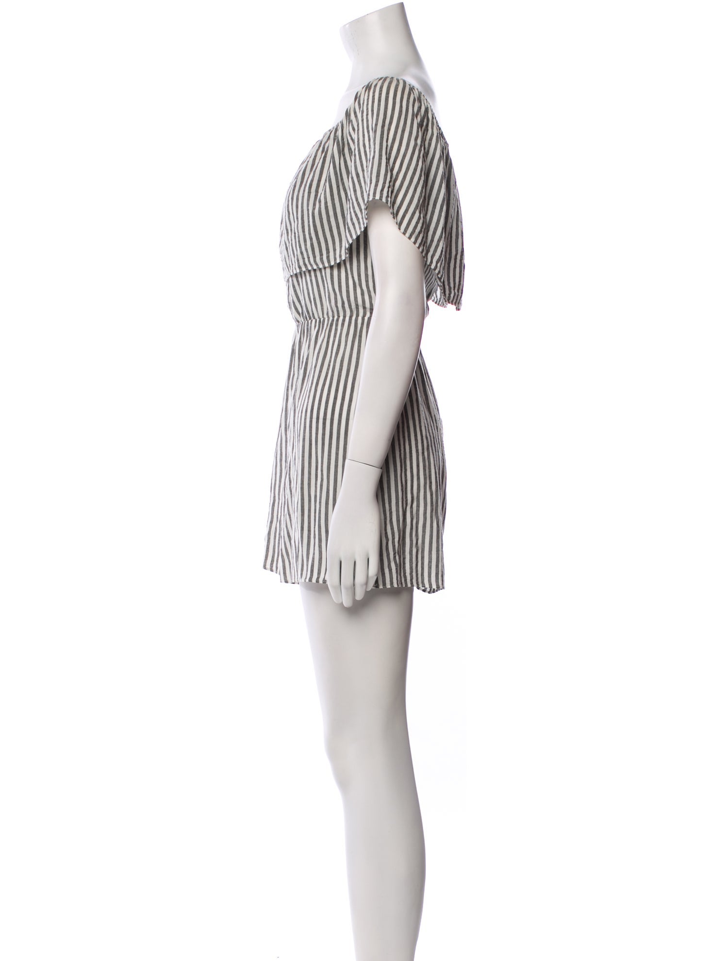 Alice + Olivia Striped Scoop Neck Romper