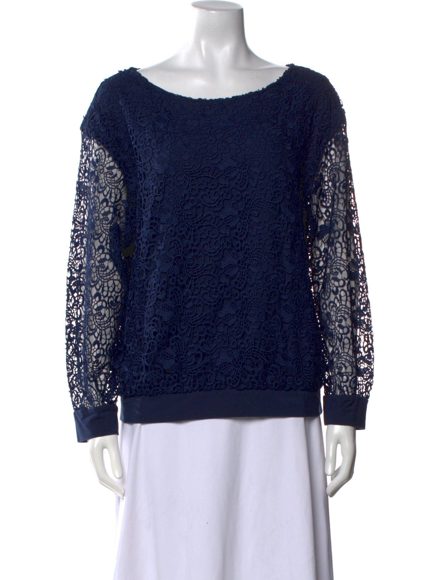 Alice + Olivia Bateau Neckline Long Sleeve Sweatshirt