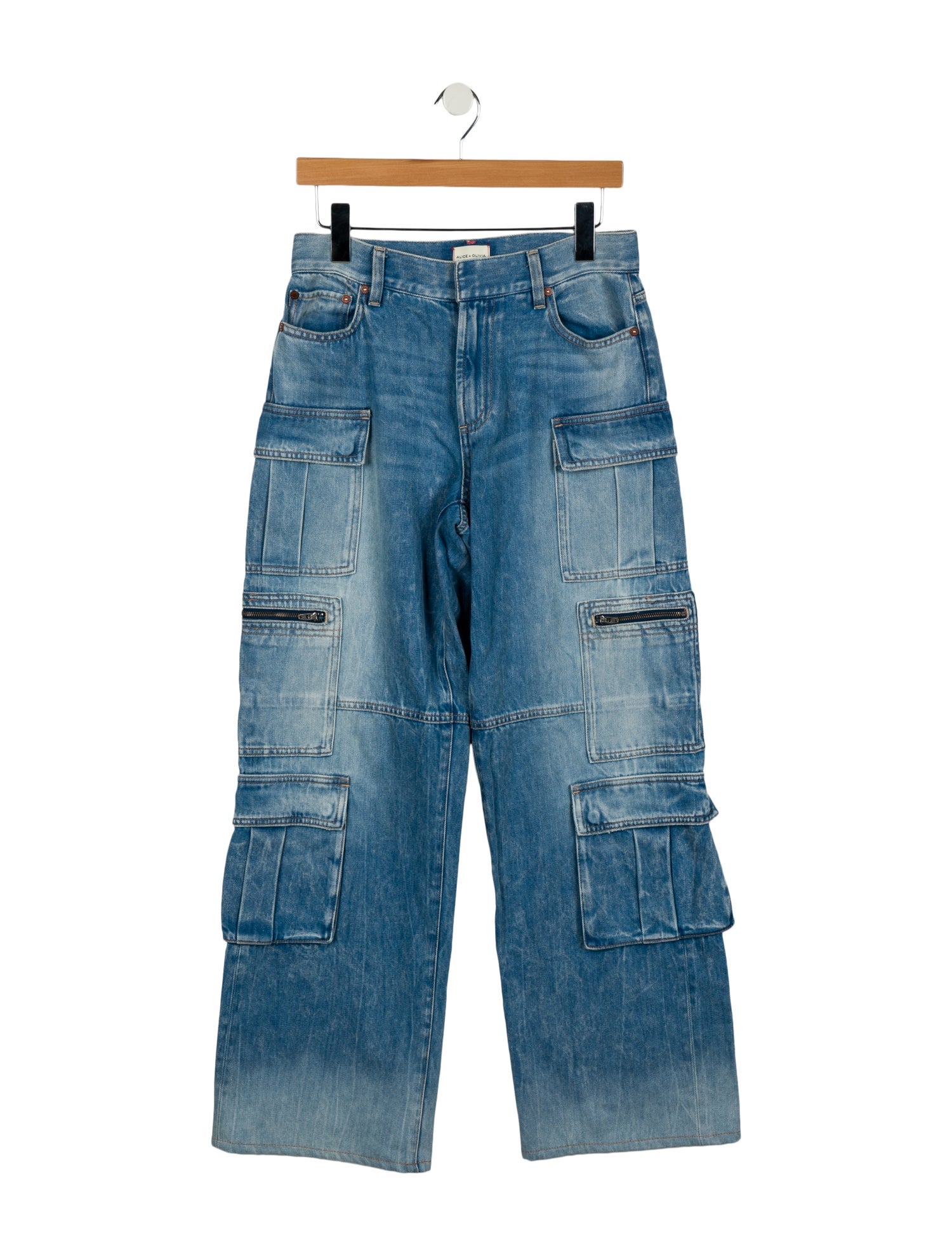 Alice + Olivia Mid-Rise Wide Leg Jeans