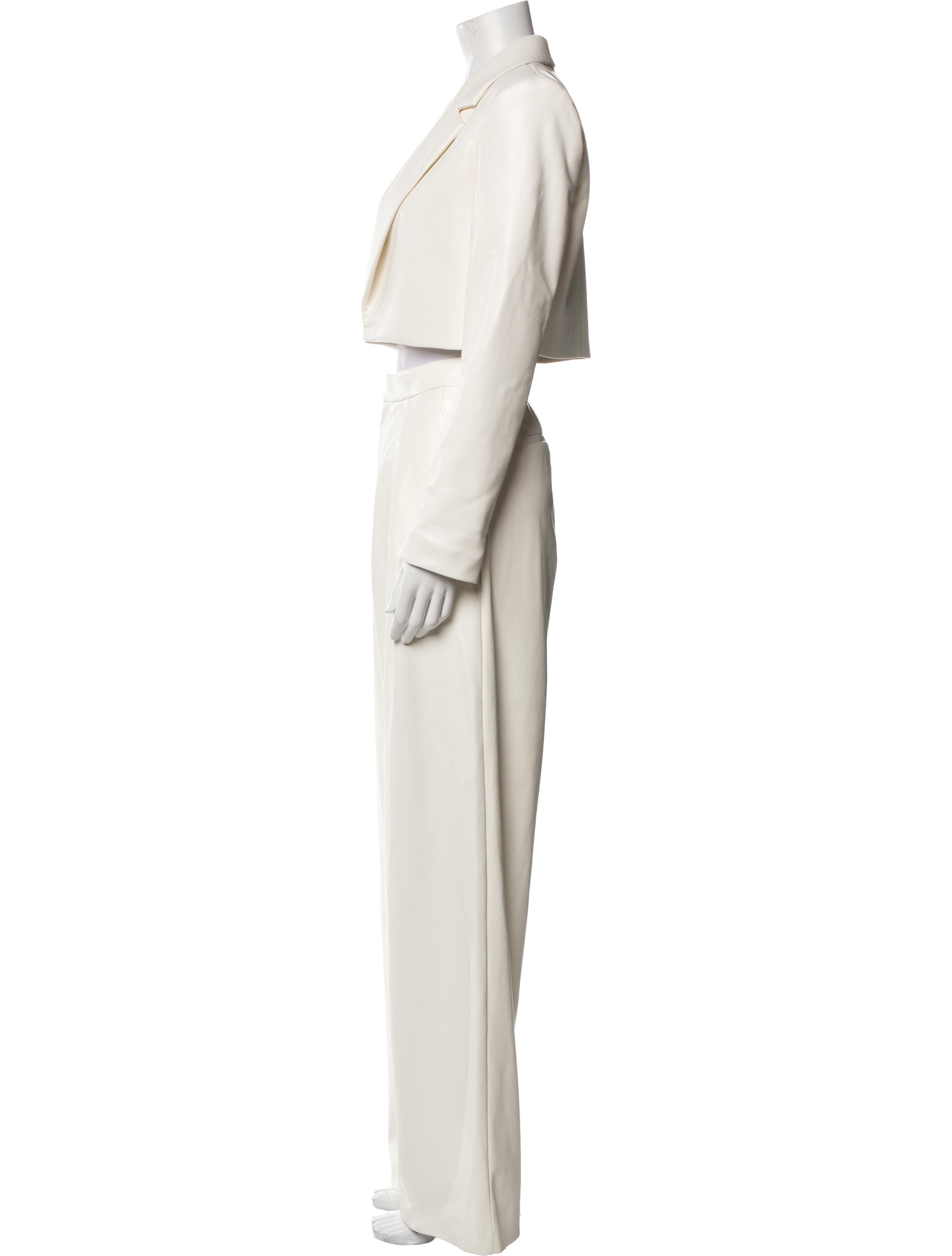 Alice + Olivia Linen Pleated Accents Pantsuit