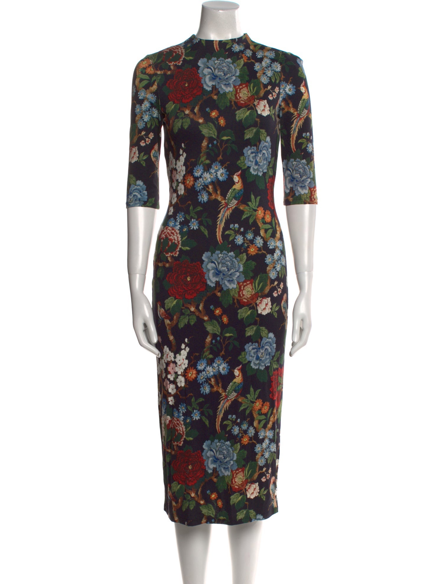 Alice + Olivia Floral Print Midi Length Dress