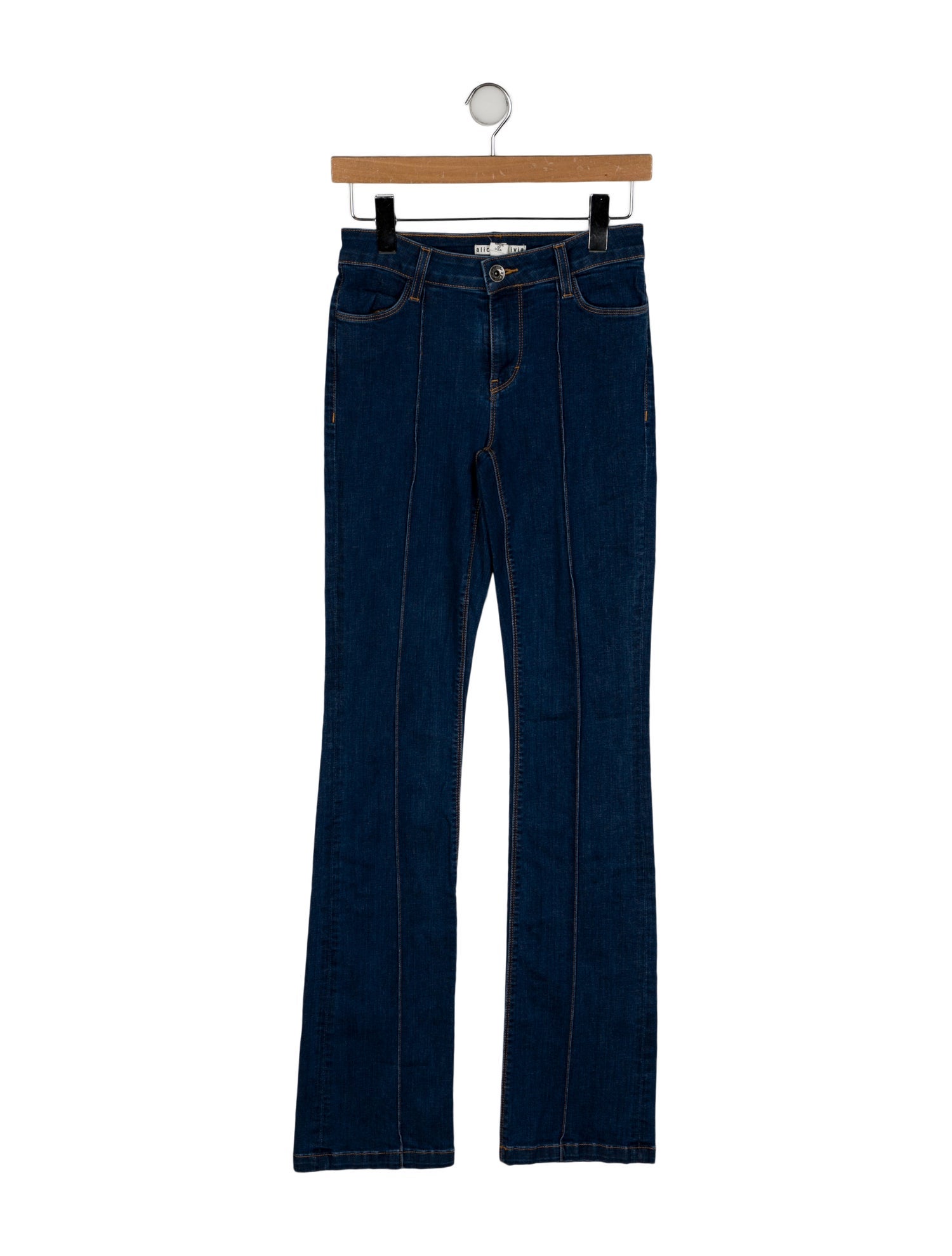 Alice + Olivia Mid-Rise Straight Leg Jeans