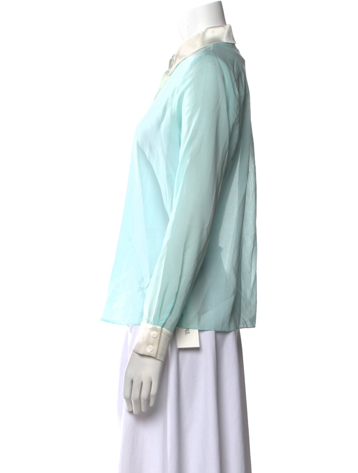 Alice + Olivia Silk Long Sleeve Button-Up Top