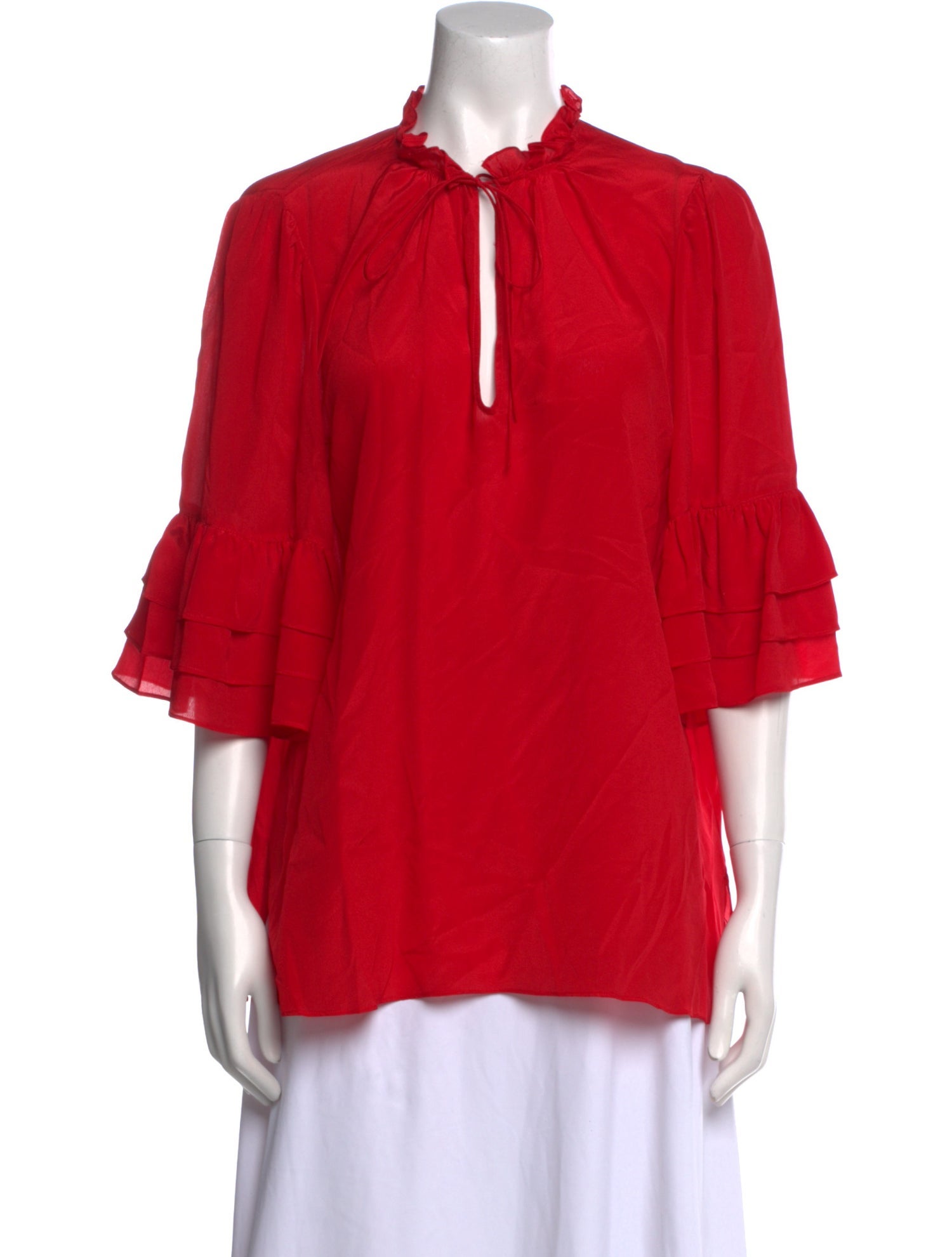 Alice + Olivia Silk Mock Neck Blouse