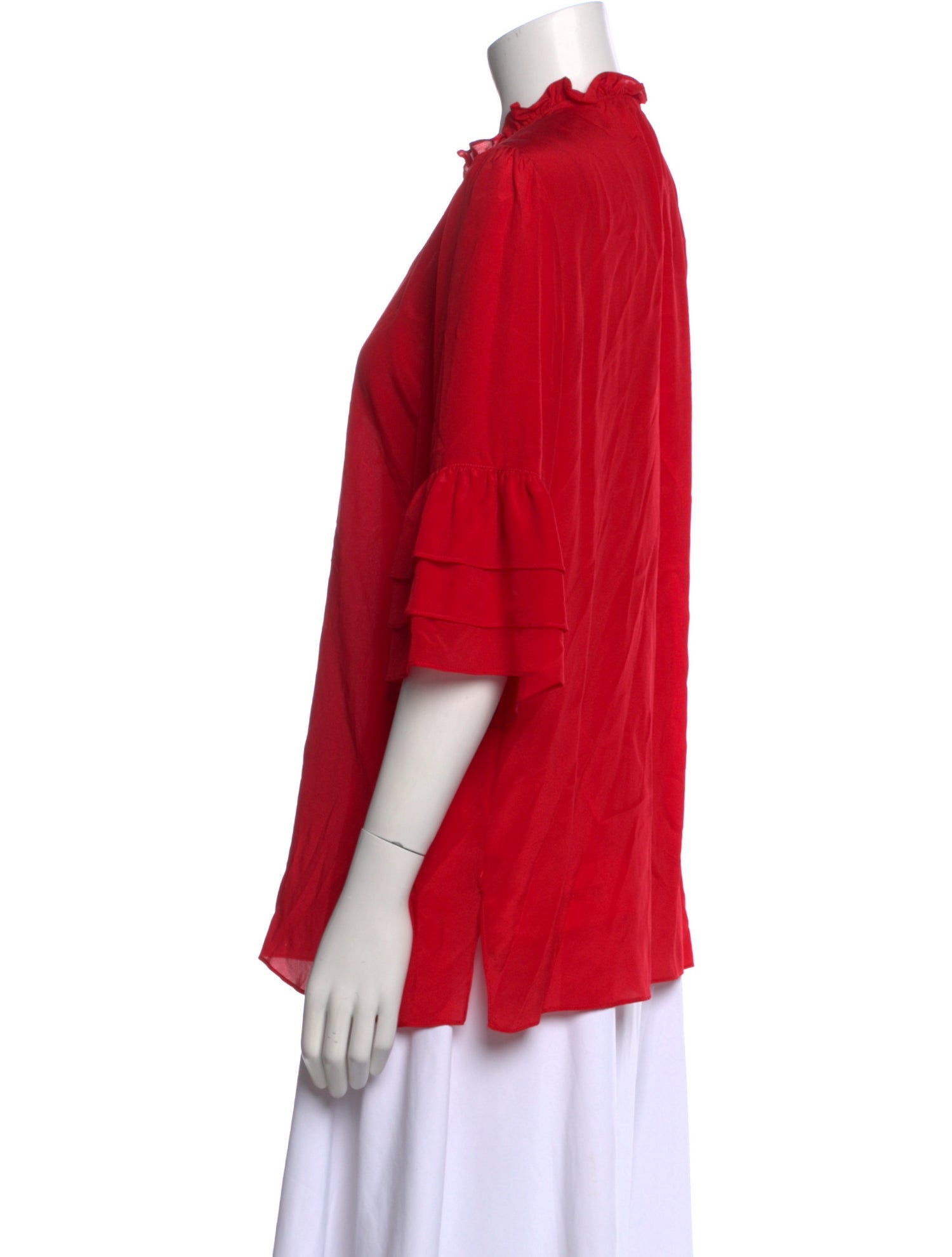 Alice + Olivia Silk Mock Neck Blouse