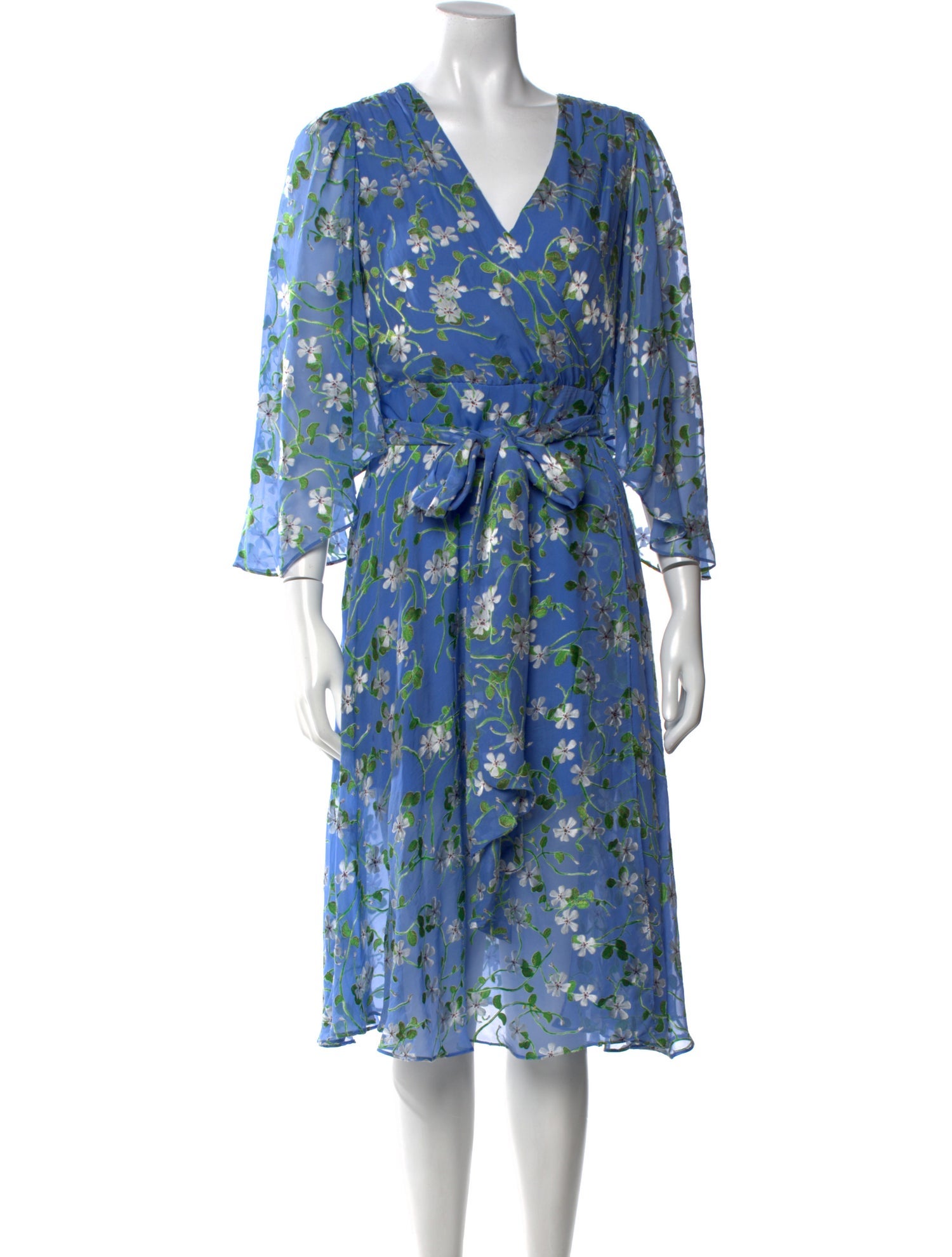 Alice + Olivia Floral Print Midi Length Dress