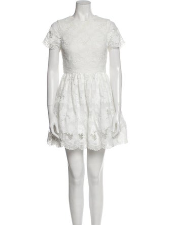 Alice + Olivia Crew Neck Mini Dress