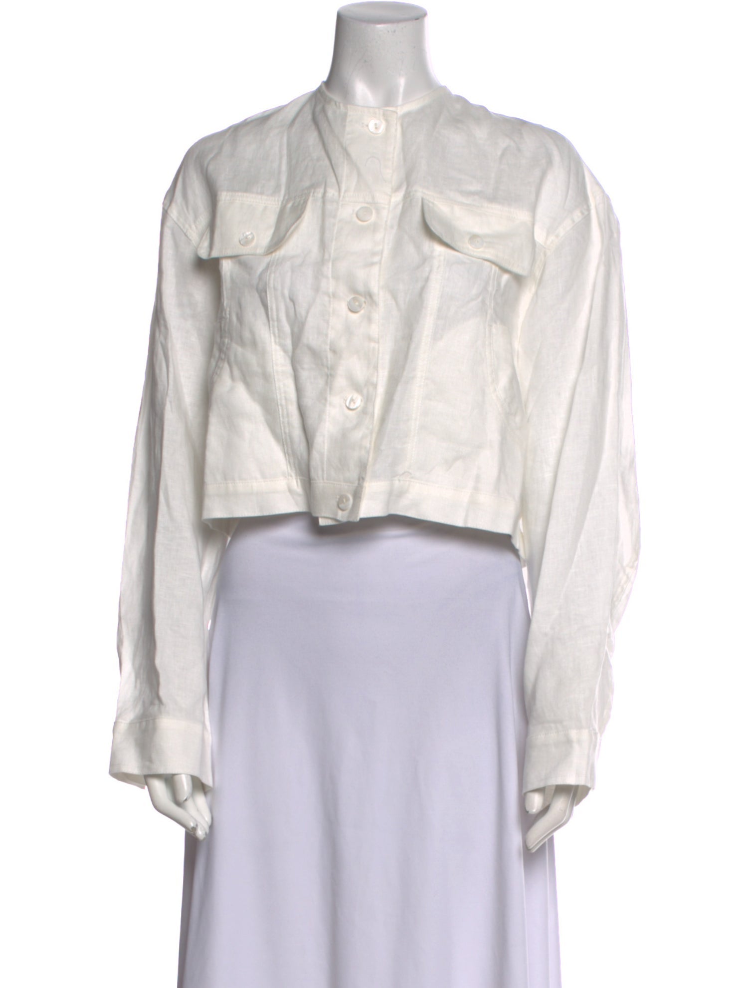 Alice + Olivia Mock Neck Long Sleeve Crop Top