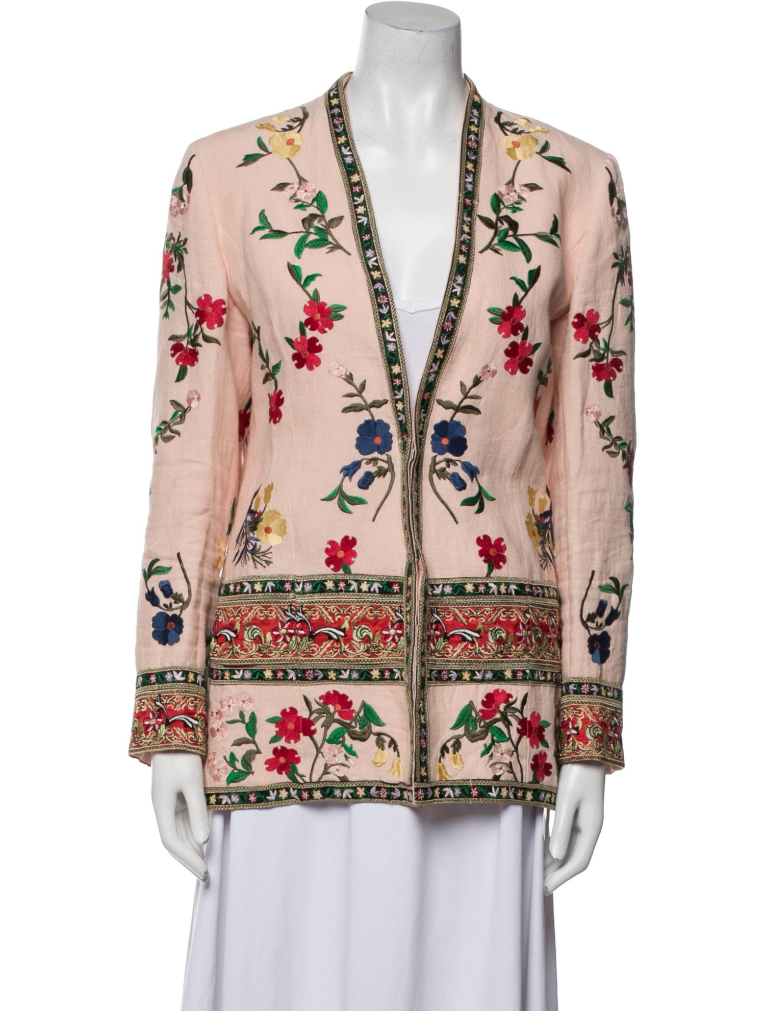 Alice + Olivia Linen Floral Print Blazer