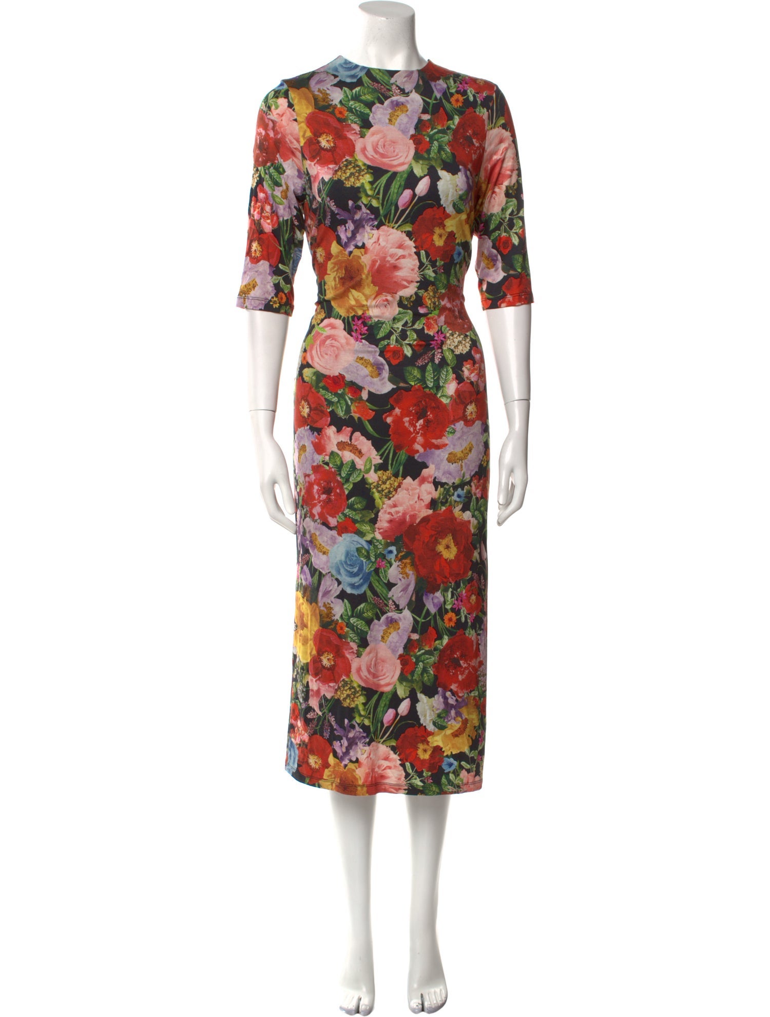 Alice + Olivia Floral Print Midi Length Dress