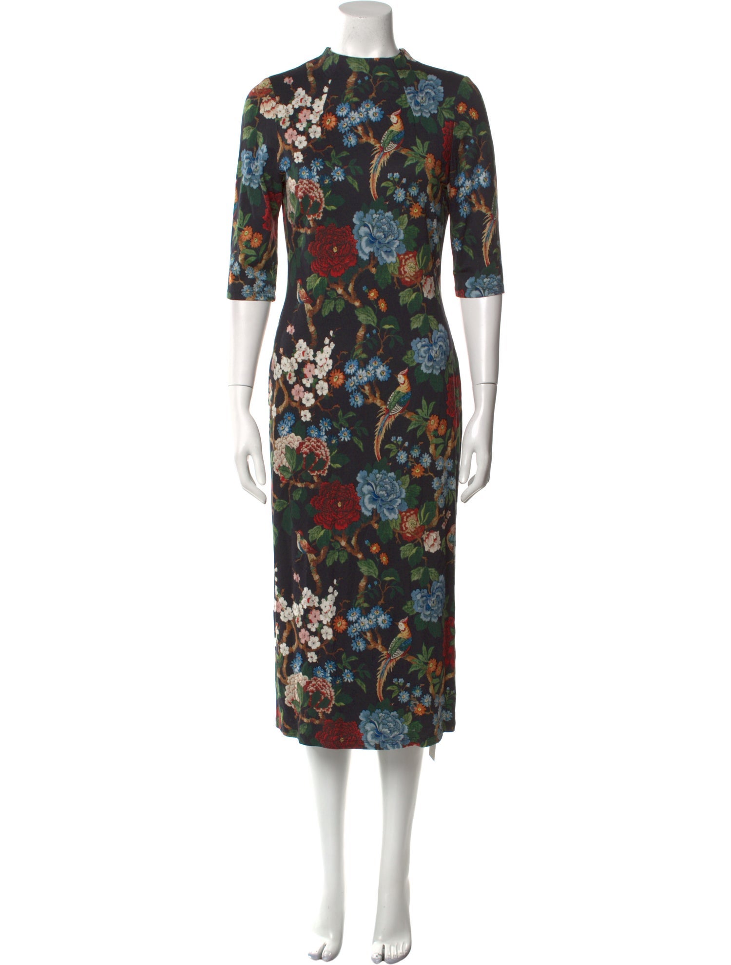 Alice + Olivia Floral Print Midi Length Dress