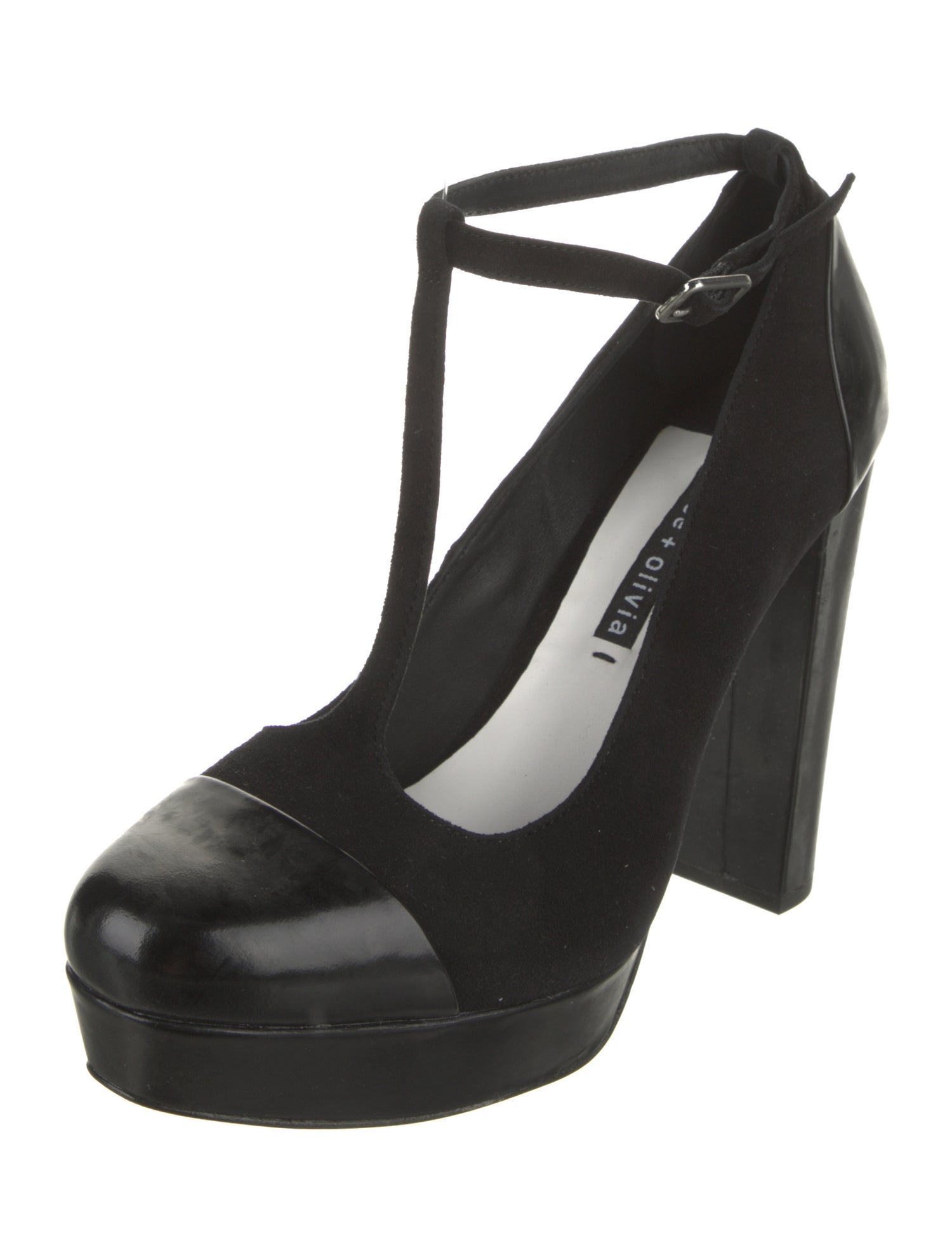Alice + Olivia Suede T-Strap Pumps