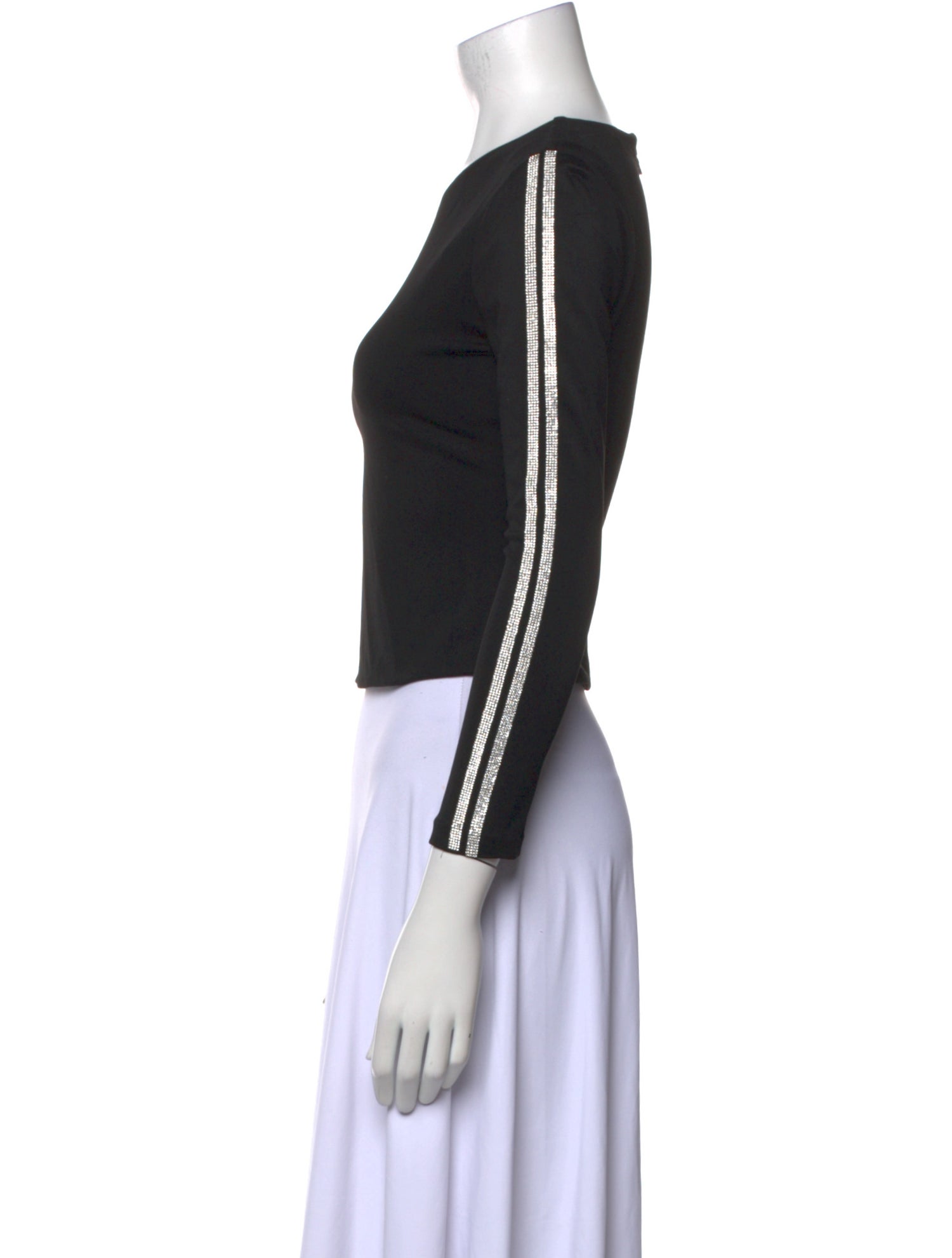 Alice + Olivia Crew Neck Long Sleeve Crop Top