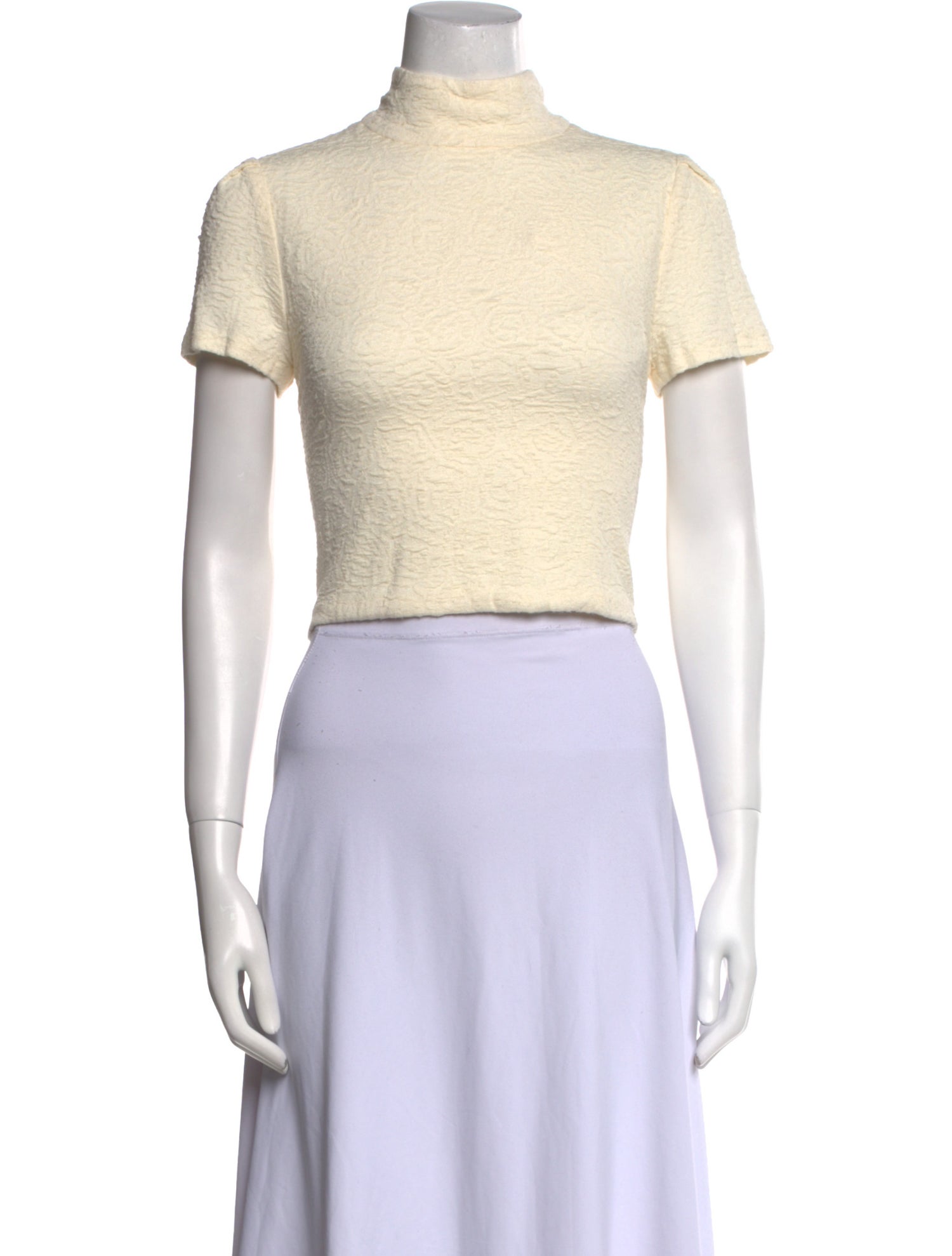 Alice + Olivia Turtleneck Short Sleeve Crop Top