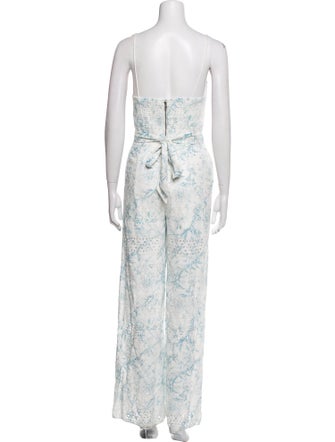 Alice + Olivia Floral Print Square Neckline Jumpsuit
