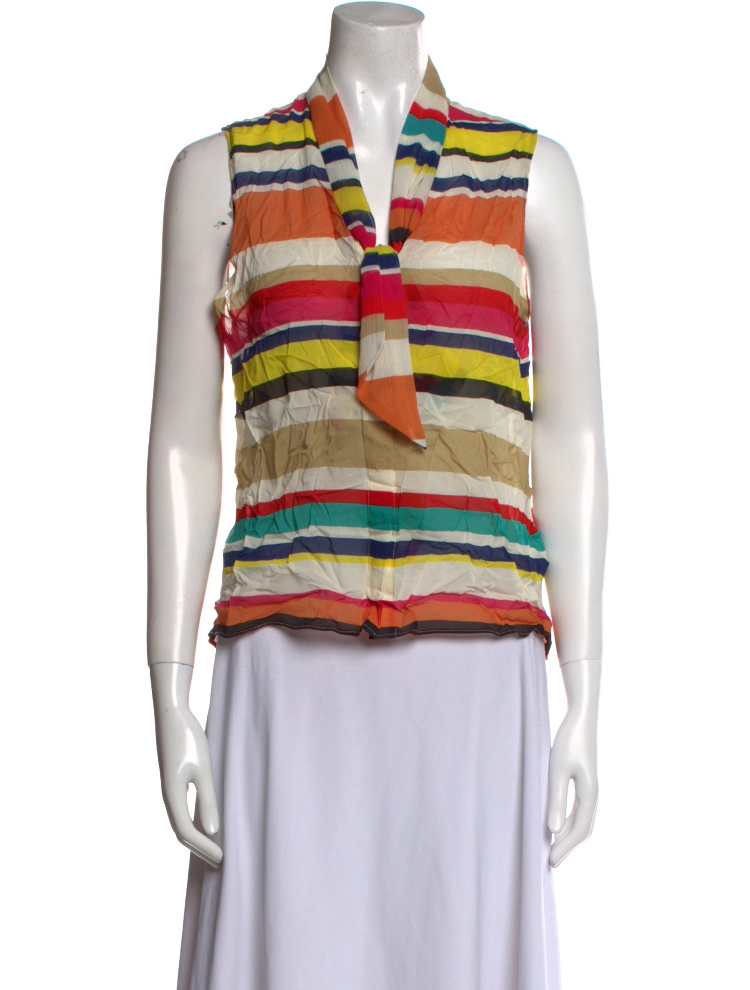Alice + Olivia Silk Striped Top
