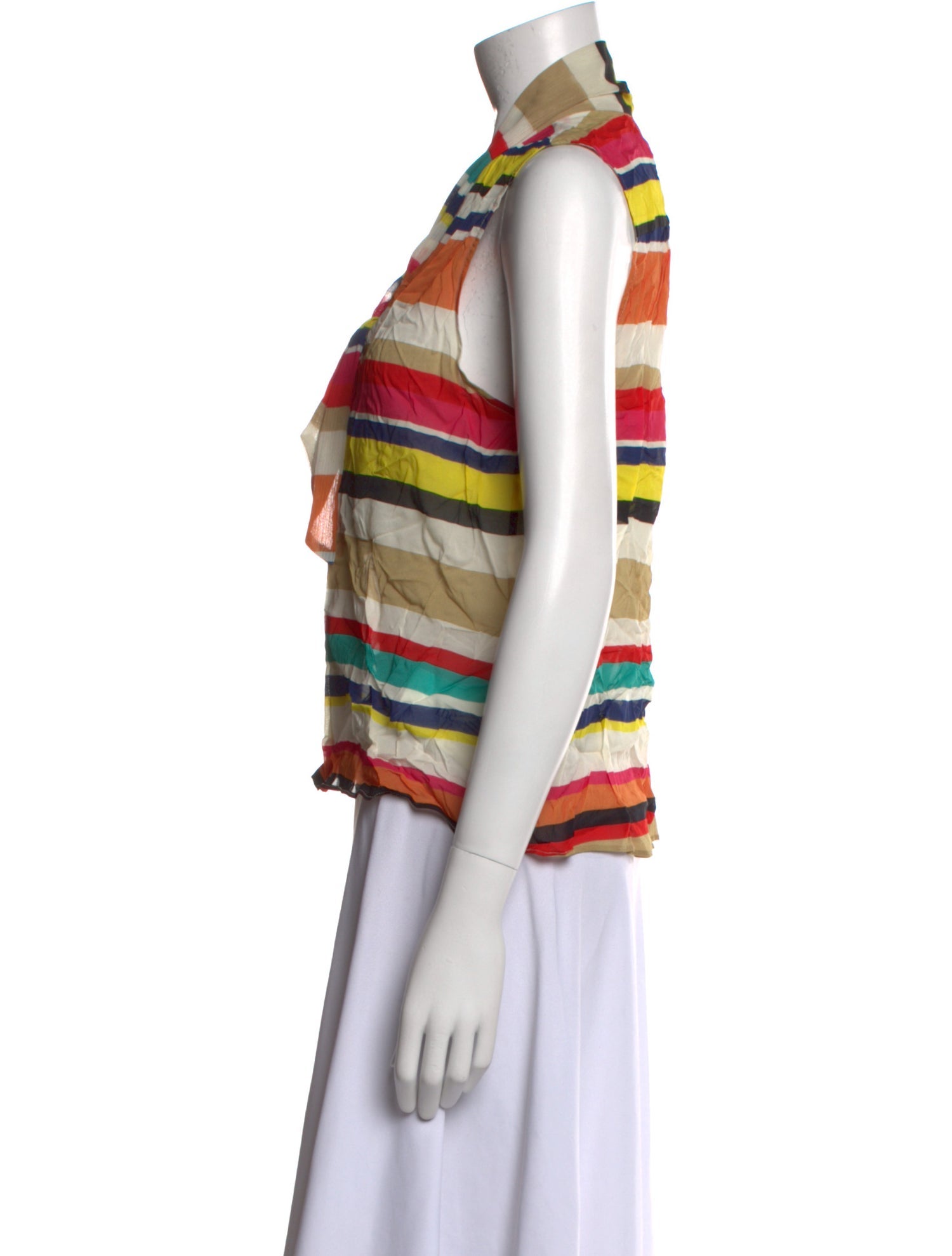 Alice + Olivia Silk Striped Top